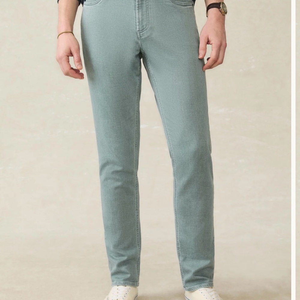 Faherty Green Slim Jeans Modern Fit
